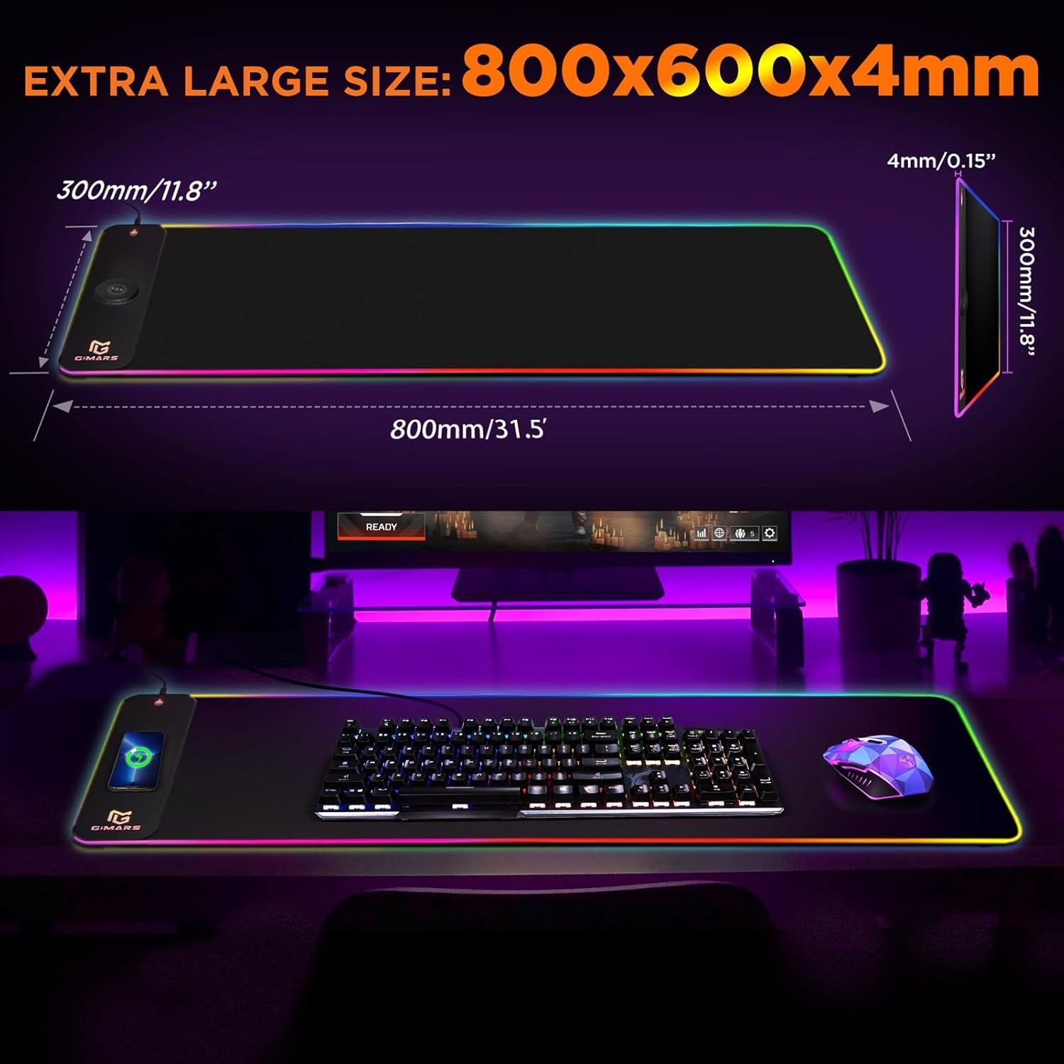 The ChargeUP RGB mouse Pad