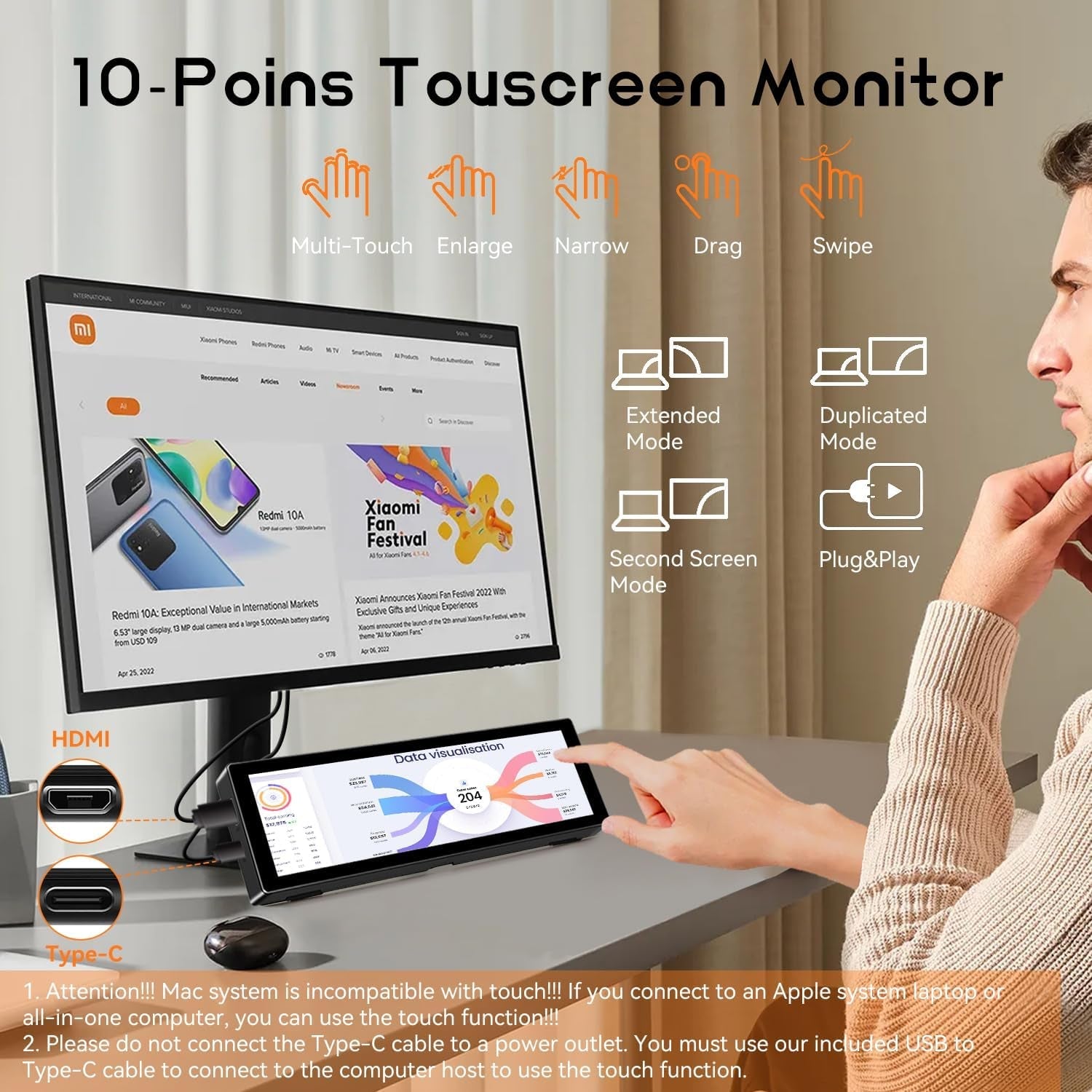 The MiniView Touch Monitor
